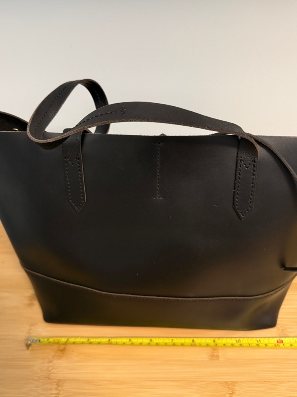 J. Crew Classic Uptown Black Leather Tote Computer Shoulder Bag Purse JCrew - Picture 8 of 10
